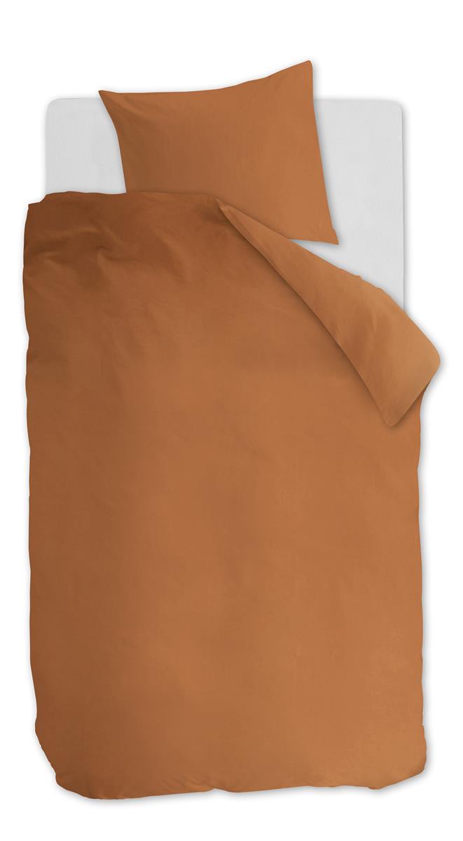 Ambiante Cotton Uni dekbedovertrek - Effen - Eenpersoons - 140x200/220 cm - Oranje
