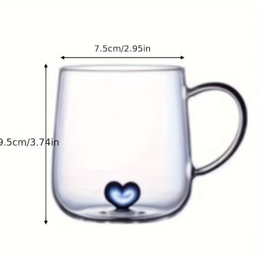 NNETM Heart Patterned Glass Couples Mugs Set