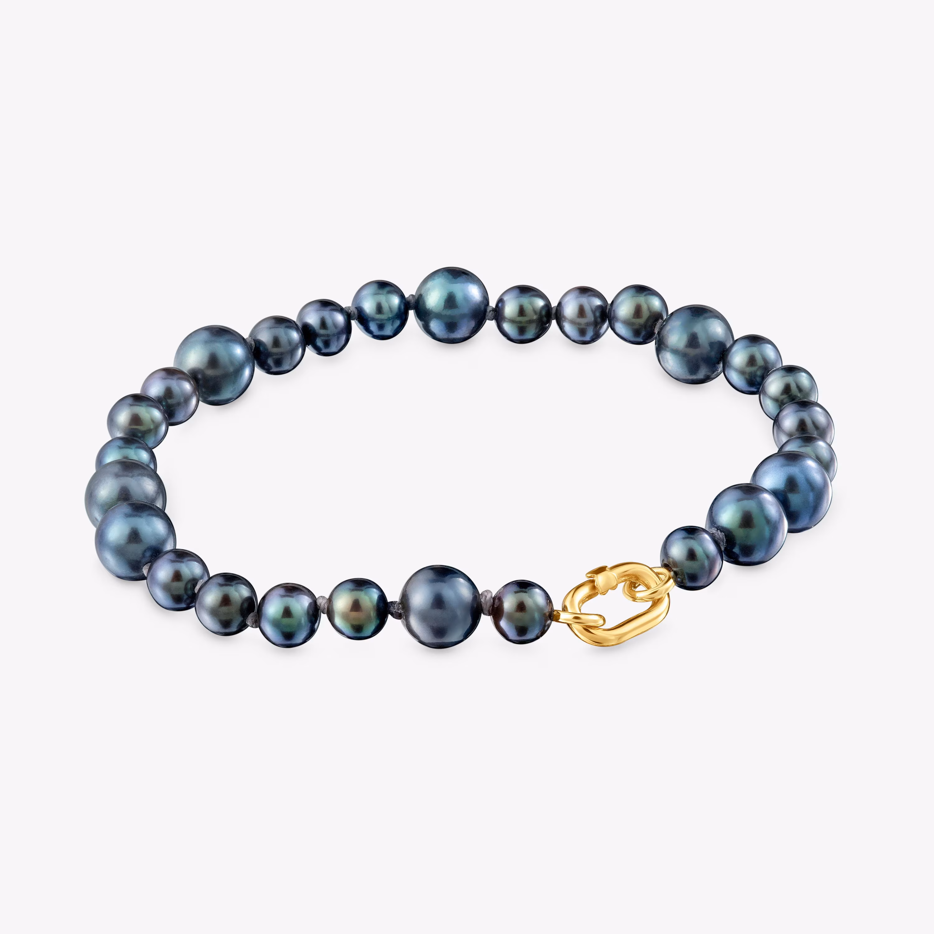 Pulsera de oro y perlas barrocas cultivadas Hold Oval