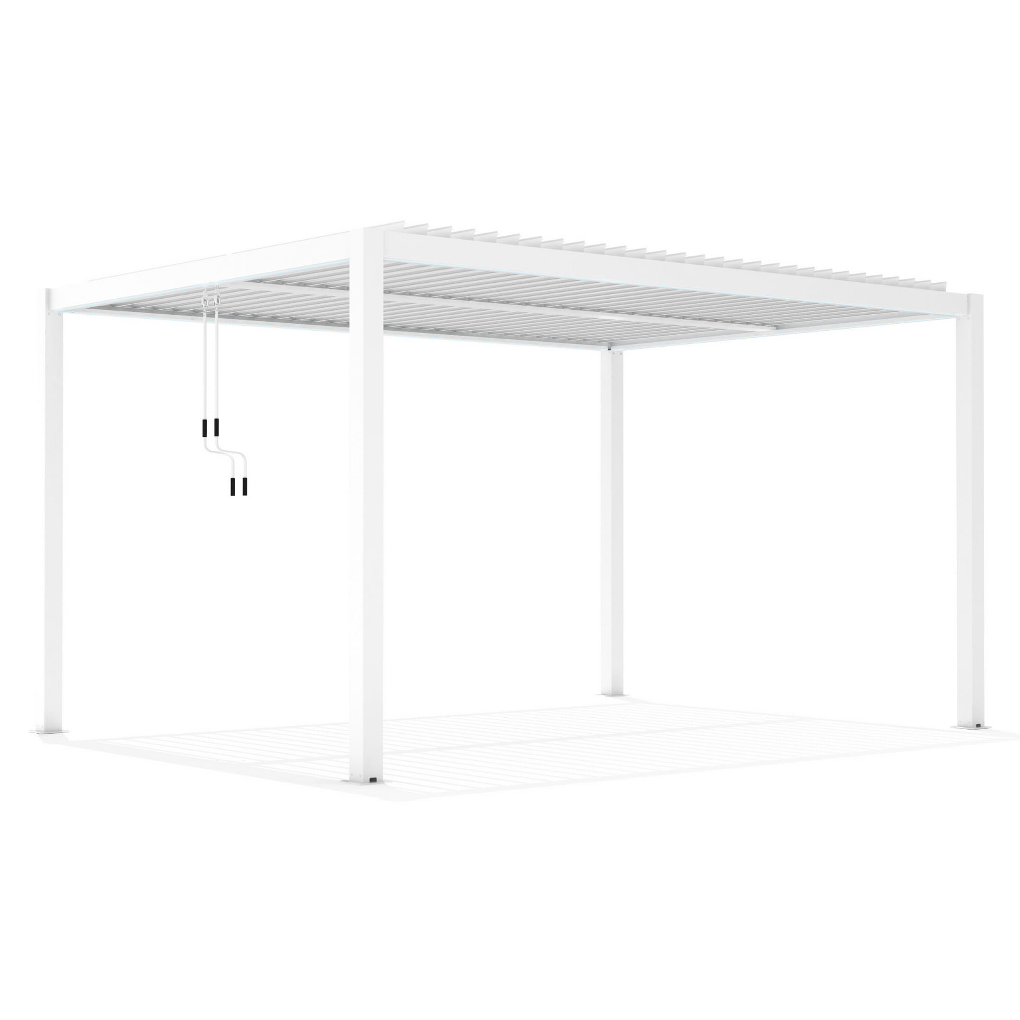 Pergola ogrodowa 4x4m Luxe biała, aluminiowa z oświetleniem LED