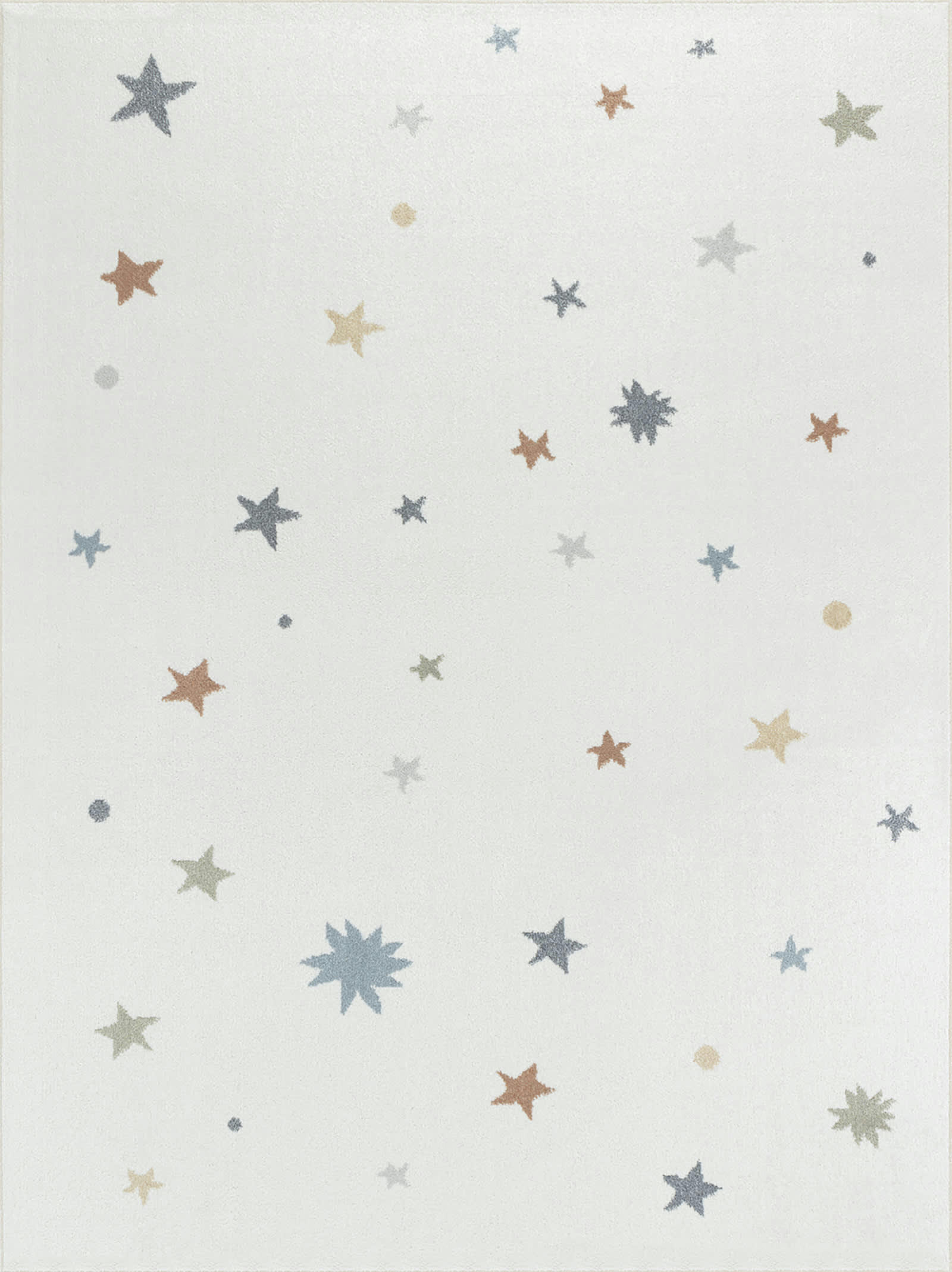 STELLA - Tapis Enfant Lavable Étoiles Multicolore/Beige 160x213