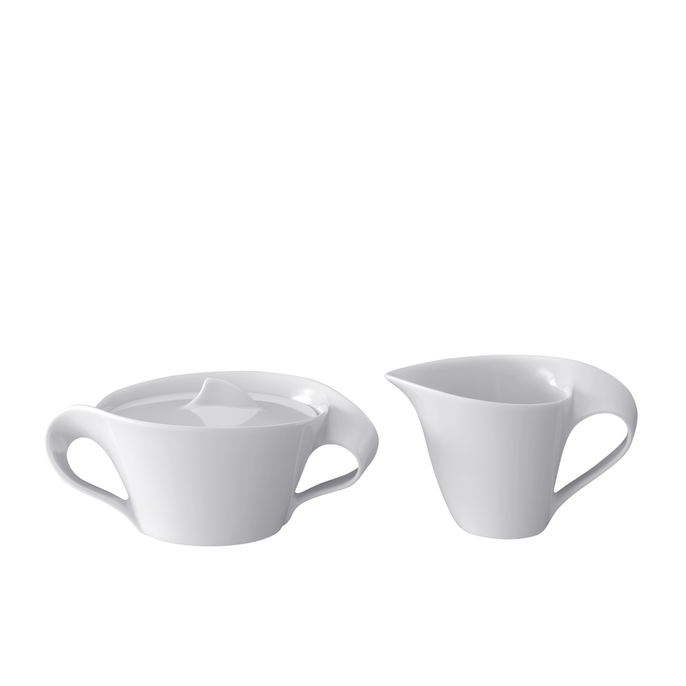 NewWave Sugar and Creamer set - white, Premium Porcelain
