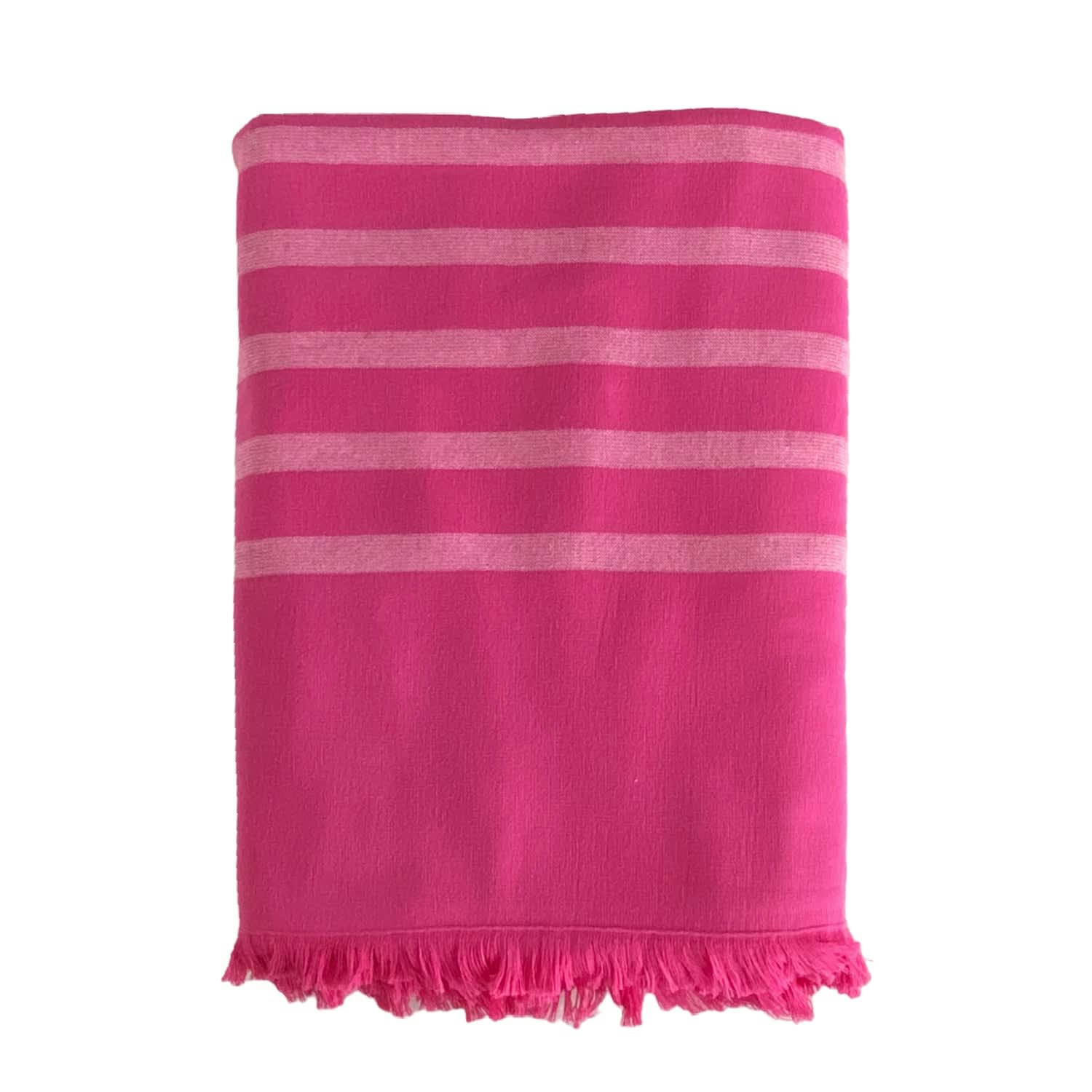 DOUBLÉE ÉPONGE - Fouta doublée éponge "Alanya" rose fuschia 90 x 160