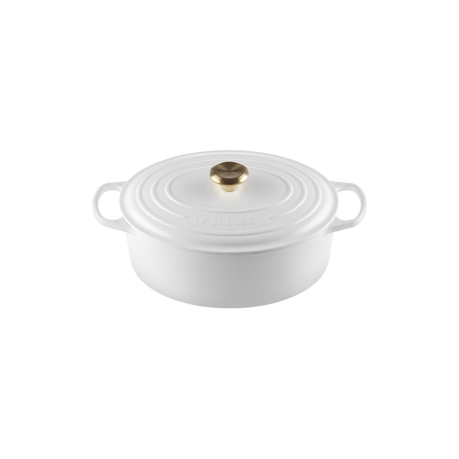 Signature støbejern oval gryde ø 31 cm, white