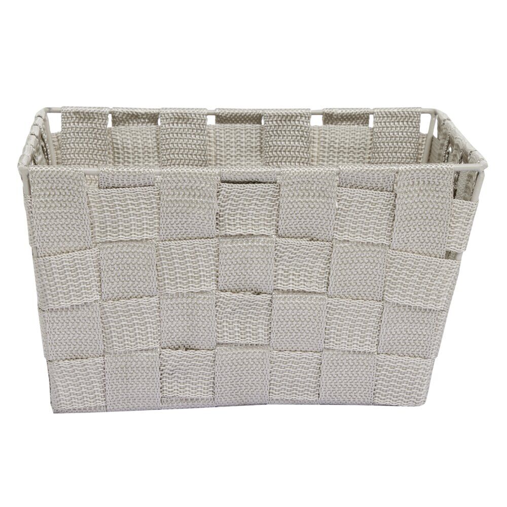 Panière de rangement tressée gris clair Taille L - 21,5x12xH21,5cm