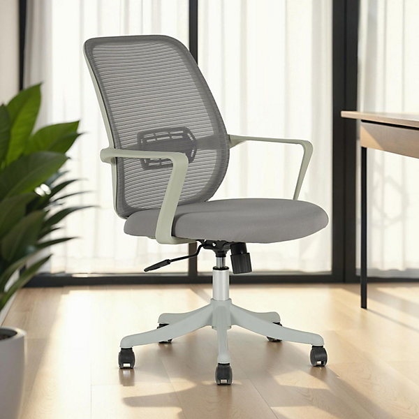 Chaise de bureau ergonomique MOLLIS réglable en tissu mesh - Gris