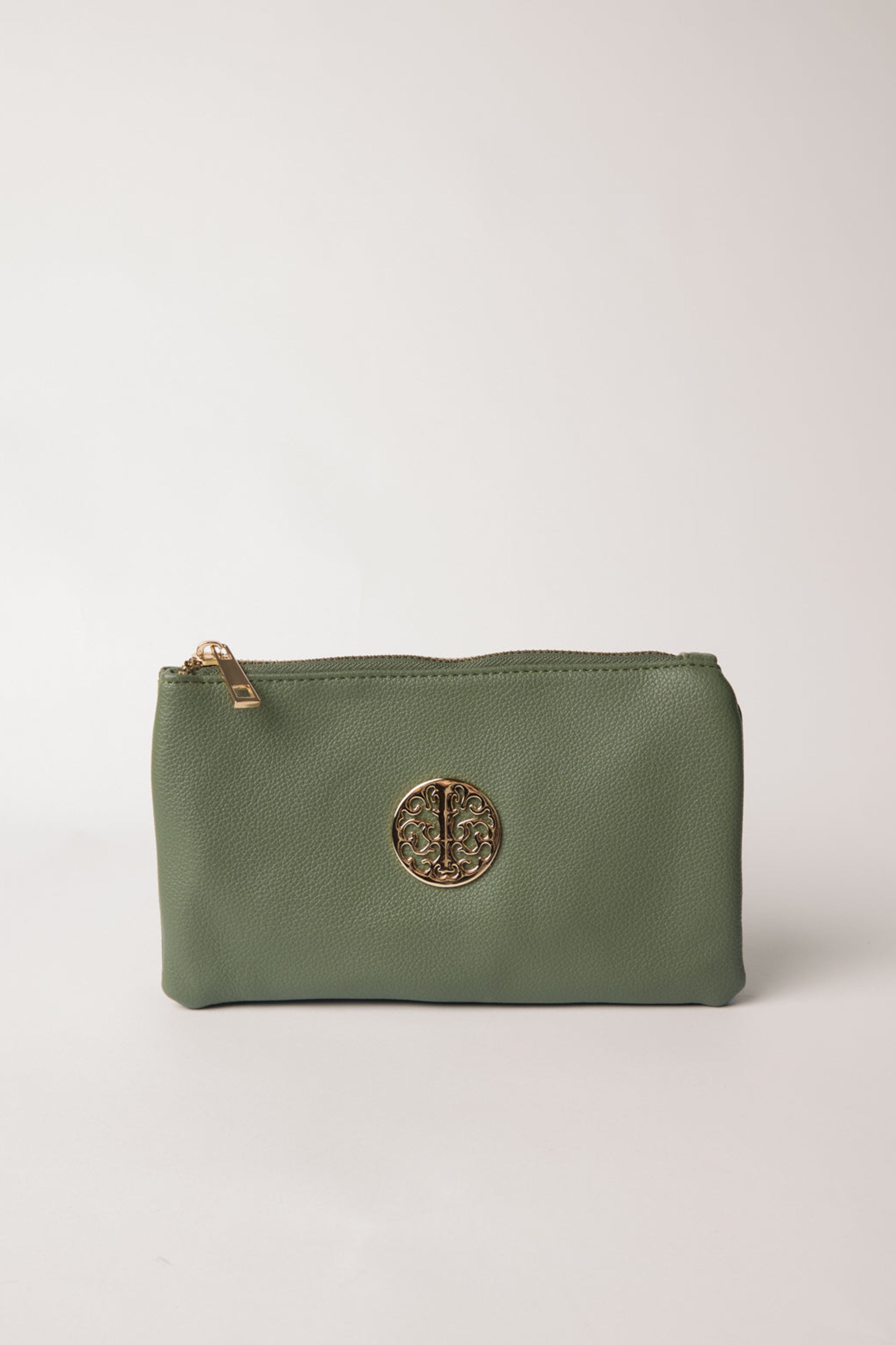 Blue Vanilla Detailed Zip Up Purse With Detachable Strap