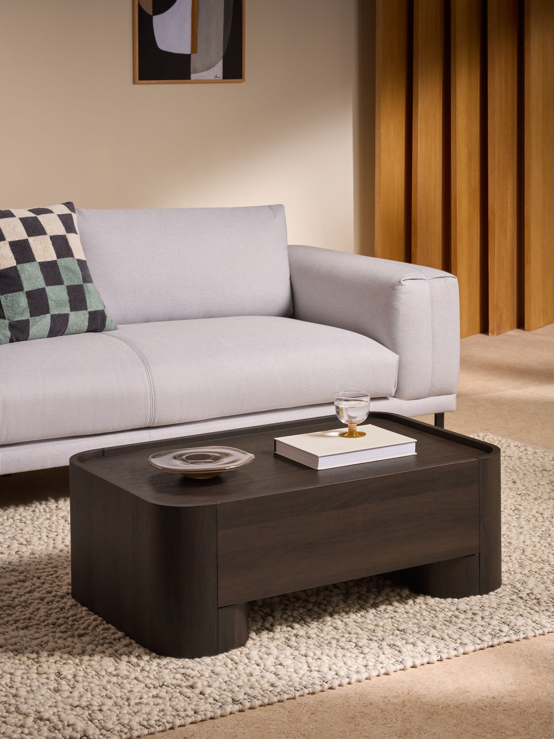 Kain Storage Coffee Table in Dark Wood Effect