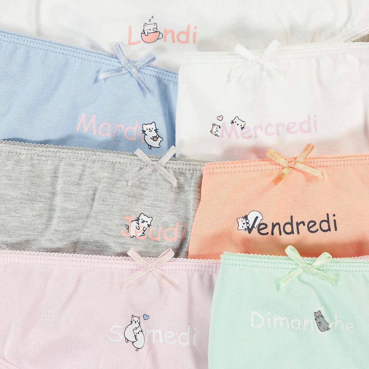 Lot de 7 culottes en coton jour de la semaine