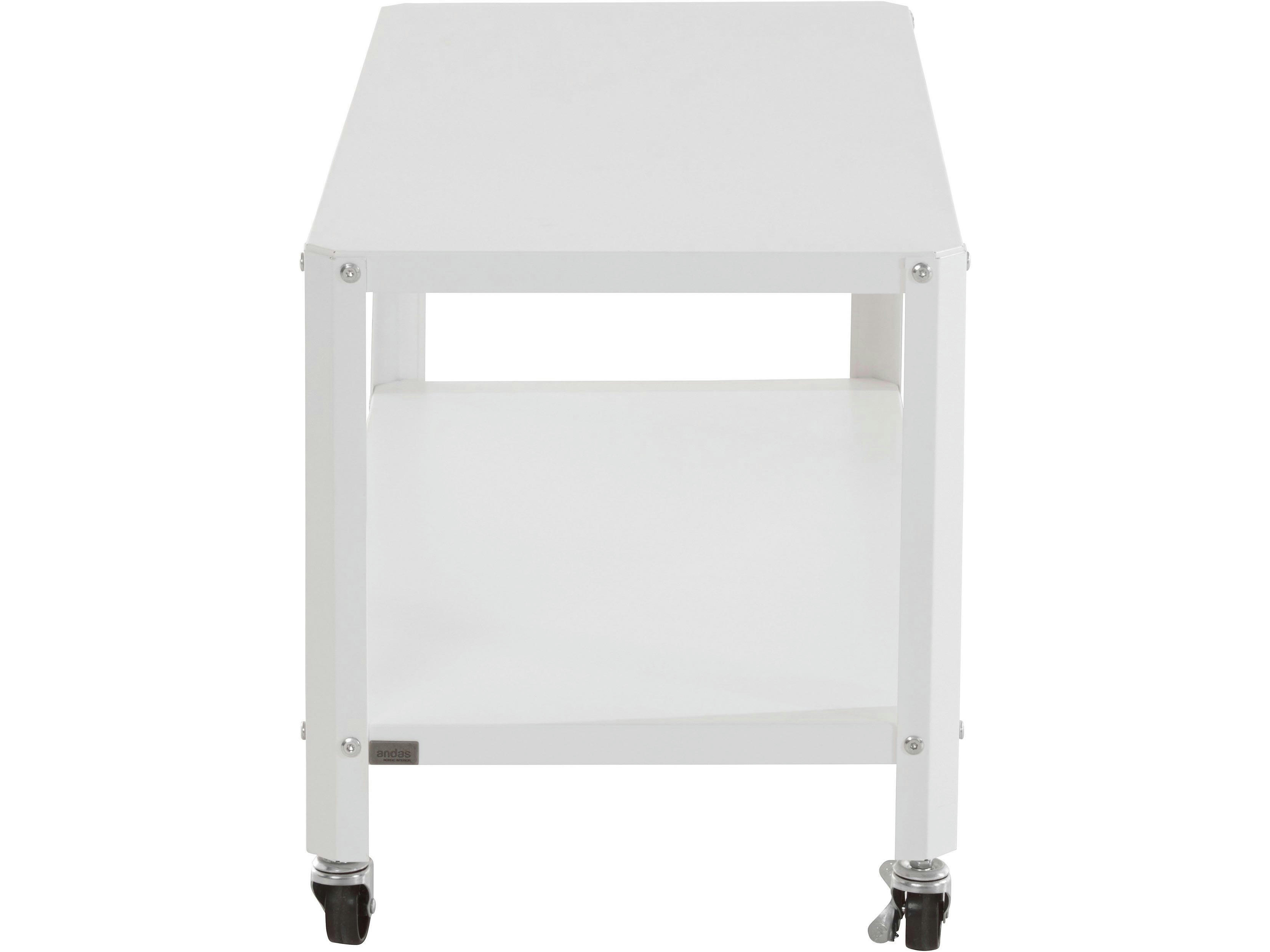SAFARI - Table basse avec 1 étagère en métal blanc