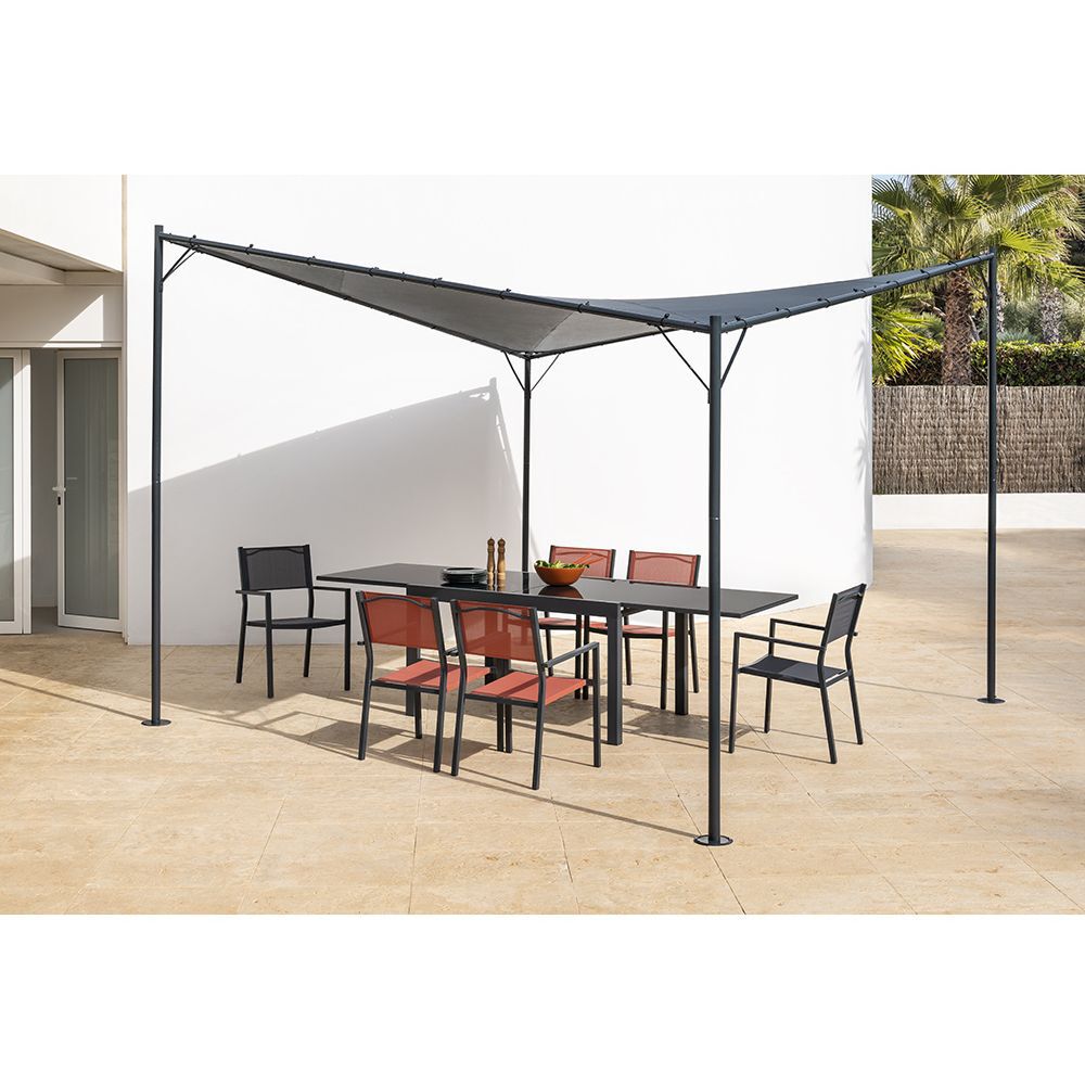 Tonnelle losange Venice gris UPF50  350x350xH270cm 12,25m&sup2;