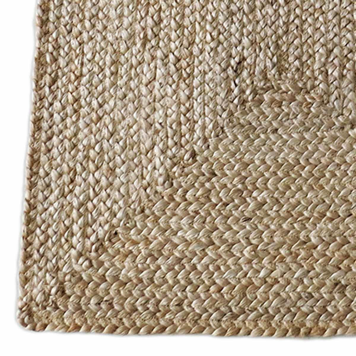 MOKA - Tapis de couloir rectangulaire en jute naturel tissé main 75 x 220 cm