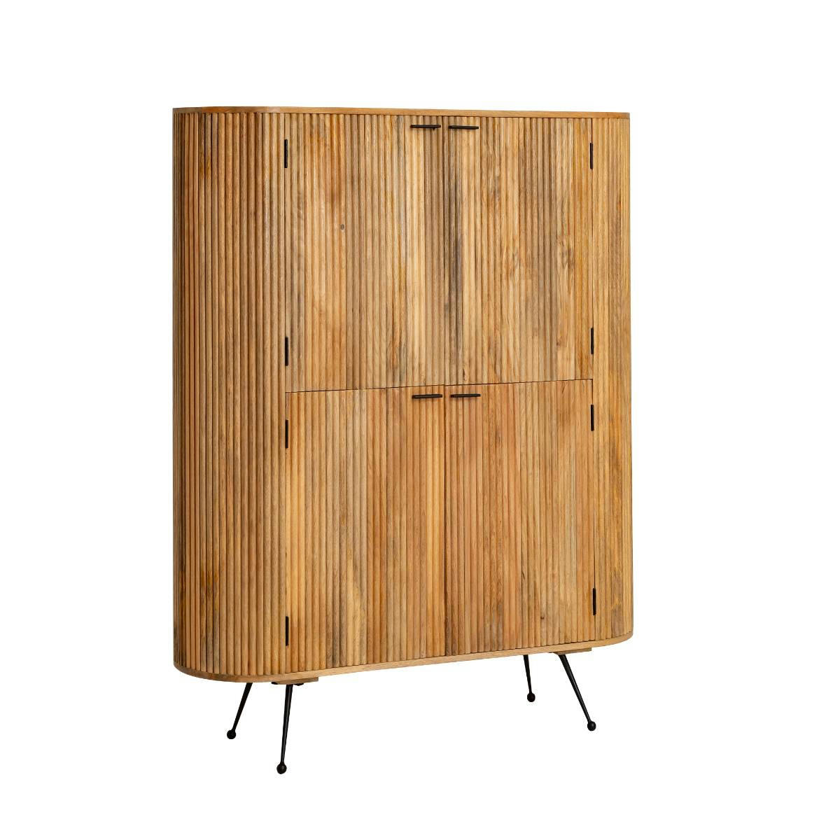 AMBRINE - Armoire en bois marron 126 cm