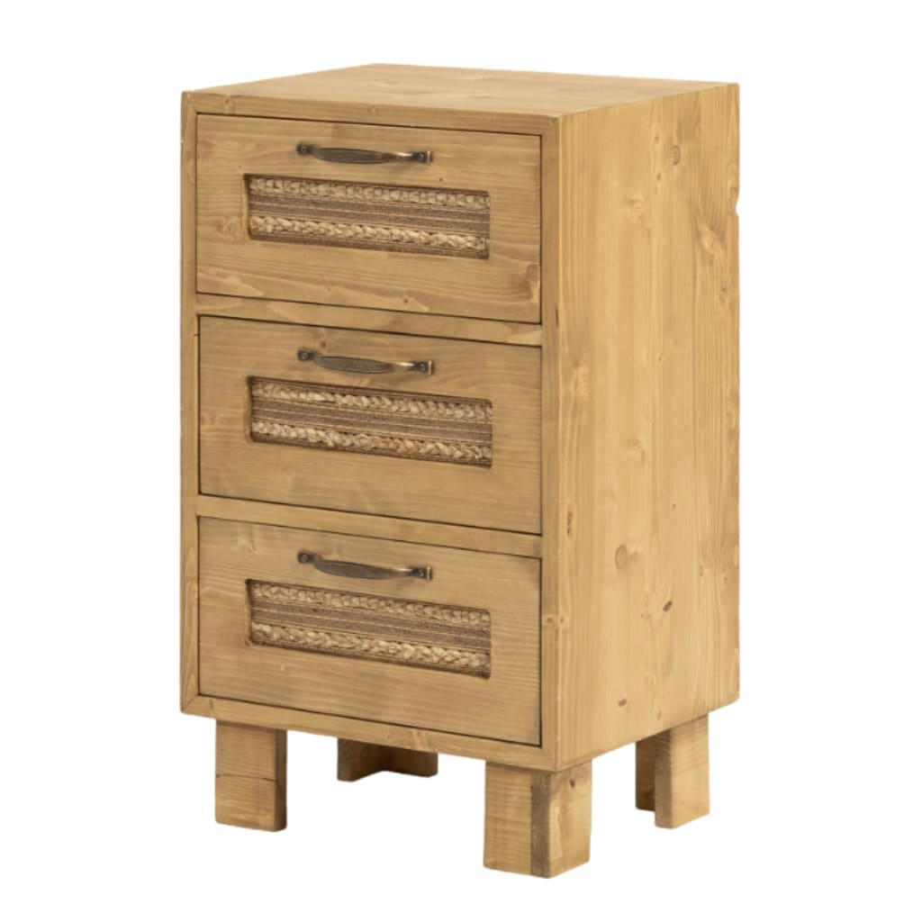 KERLIN - Table de chevet avec tiroirs  en bois en couleur naturel