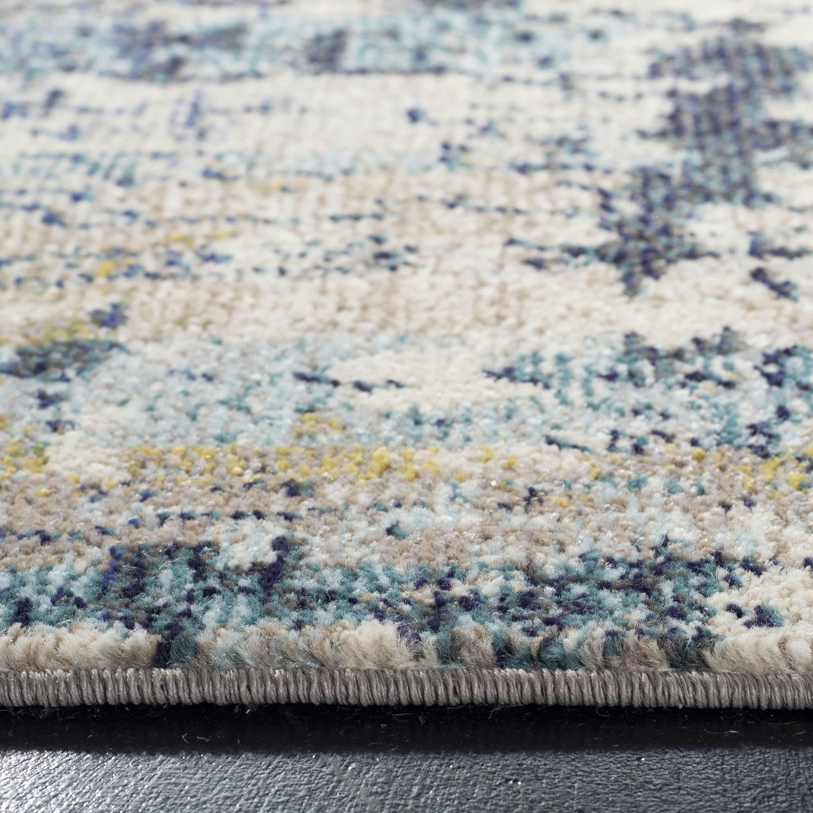 MADISON - Tapis de salon interieur en crème & bleu, 122 x 183 cm