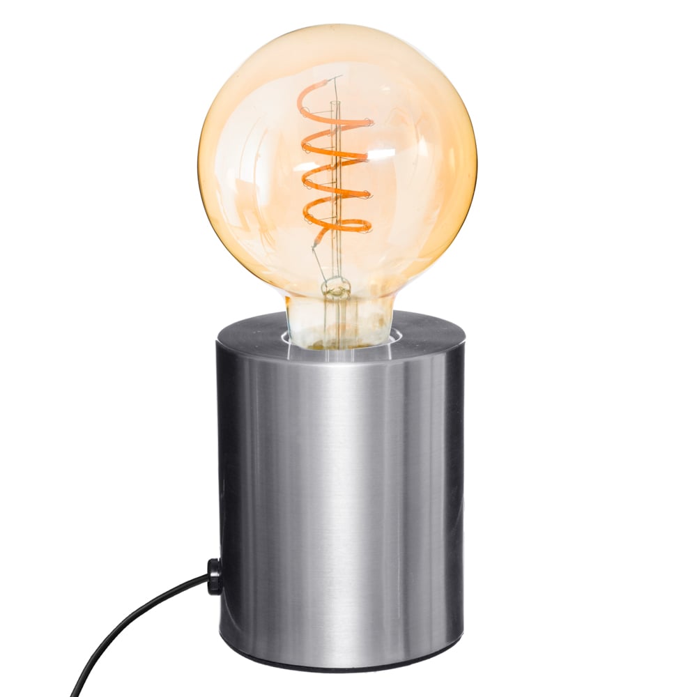 Candeeiro de mesa SABA com base prateada em metal