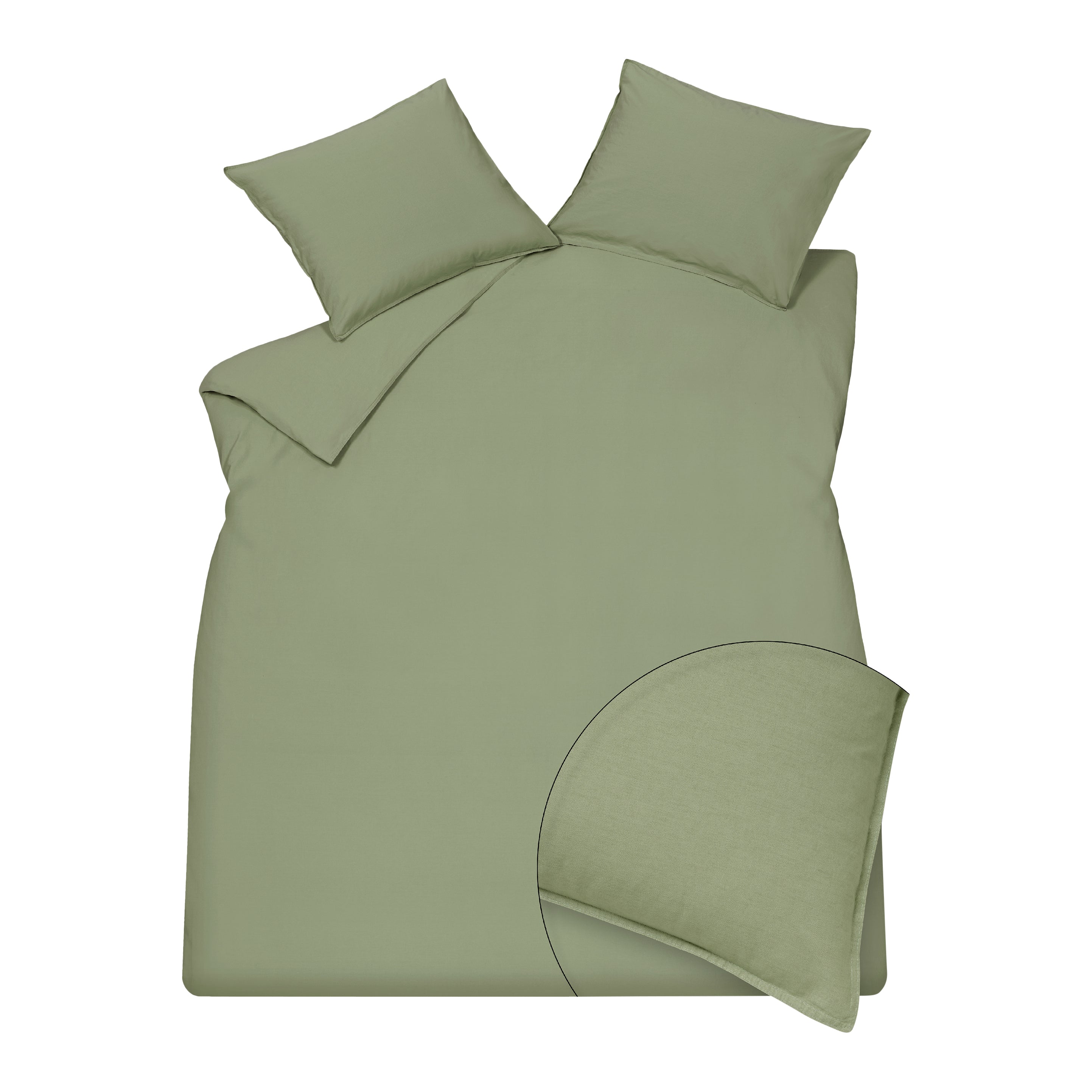 Vandyck Washed Cotton Dekbedovertrek 240 x 200/220 cm - Smoke Green