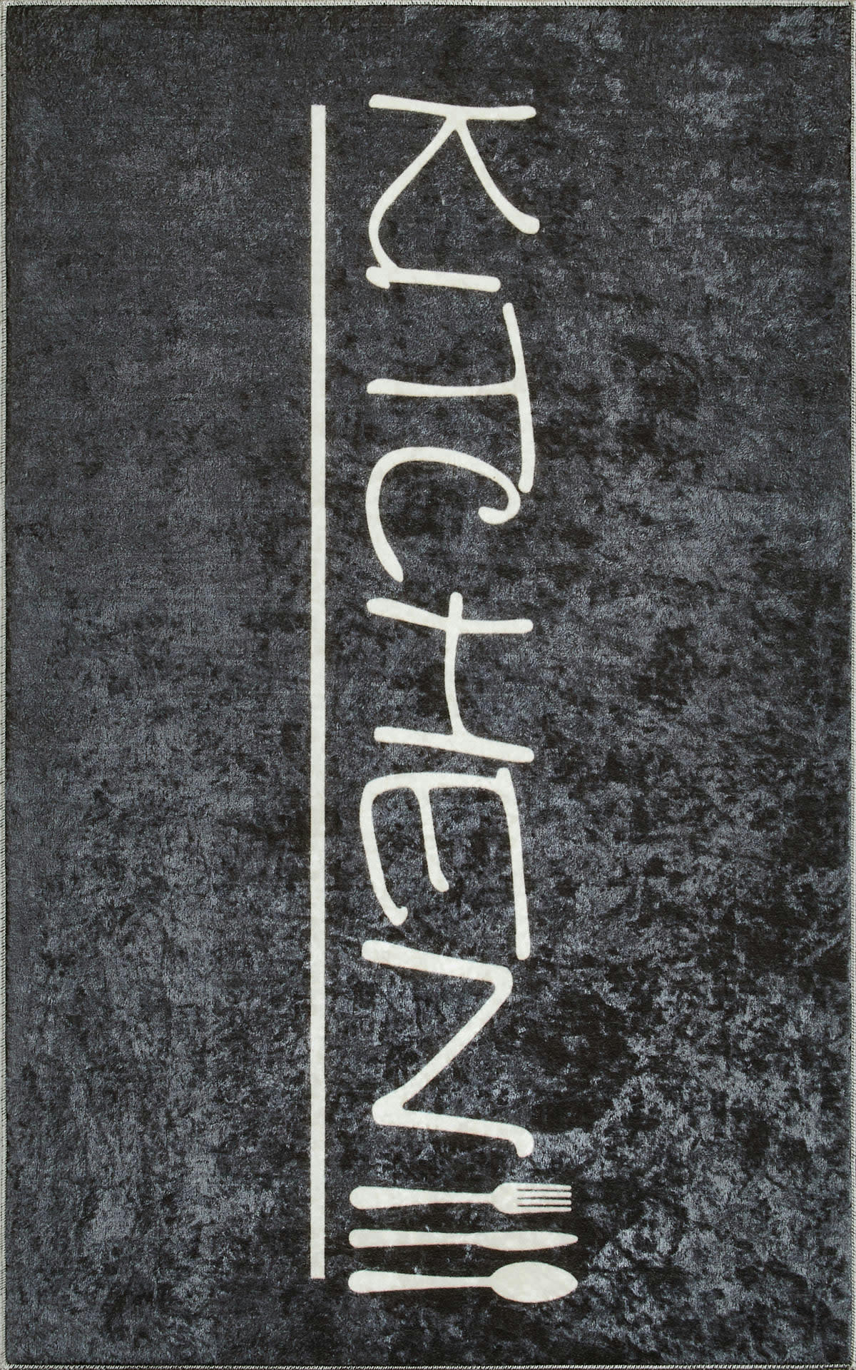 KITCHEN - Tapis de cuisine anthracite motif kitchen 50x80