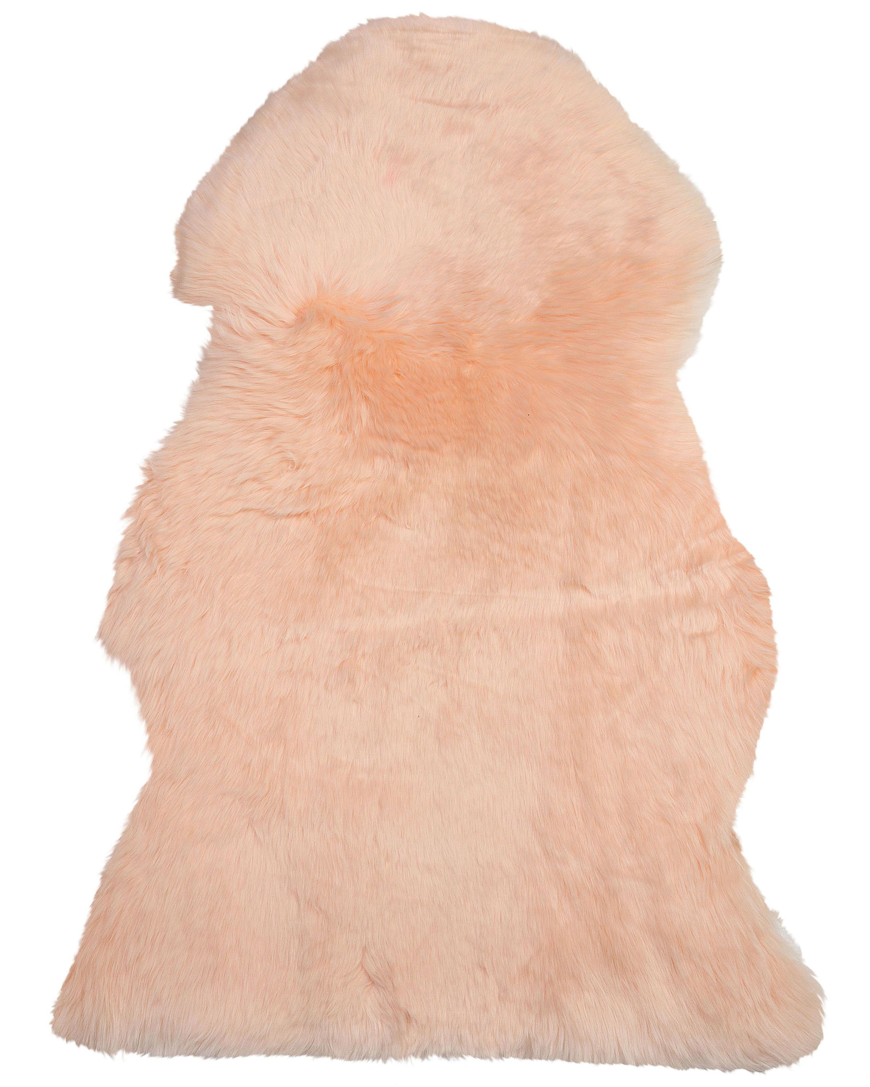Sheepskin Rug ULURU Peach Pink 65 x 110 cm