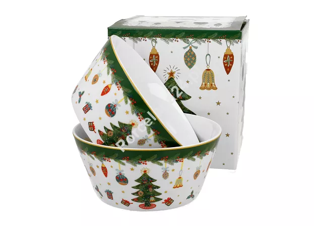 Komplet 2 talerzy głębokich (misek) 14cm / 0,4 l Duo - Around Christmas Tree 15.ACHT.K2TG