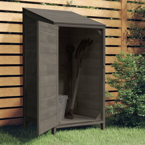 NNEVL Garden Shed Anthracite 55x52x112 cm Solid Wood Fir