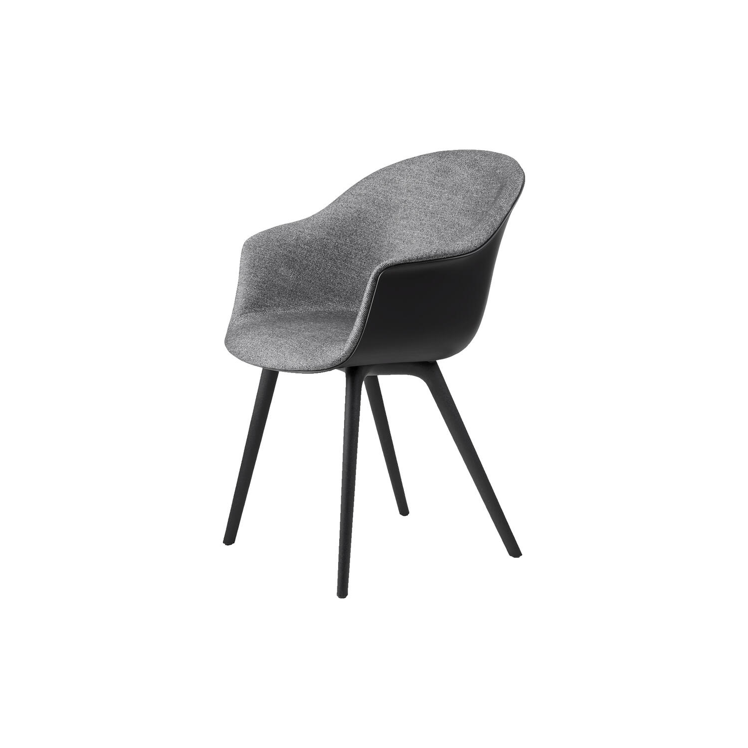 Bat Dining Chair Front Upholstered, Plain 0023/black