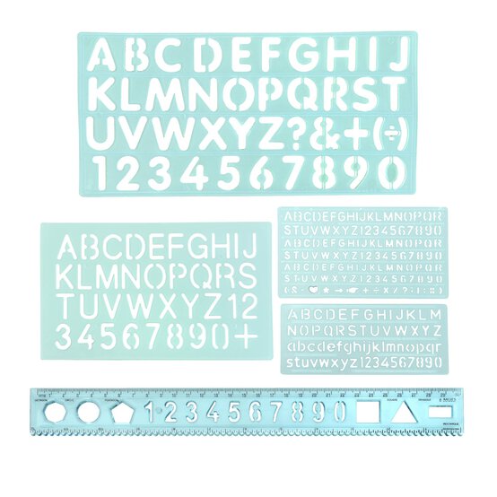 Assorted Lettering Stencils 5 Pack