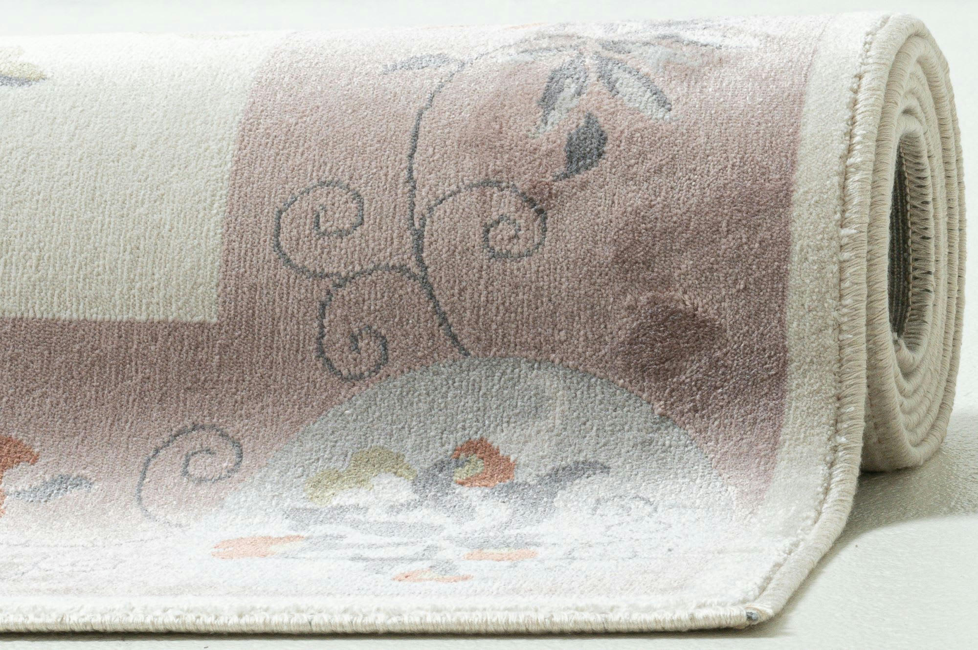 CHERINA - Tapis tissé à la machine en viscose -  rose 120x170 cm