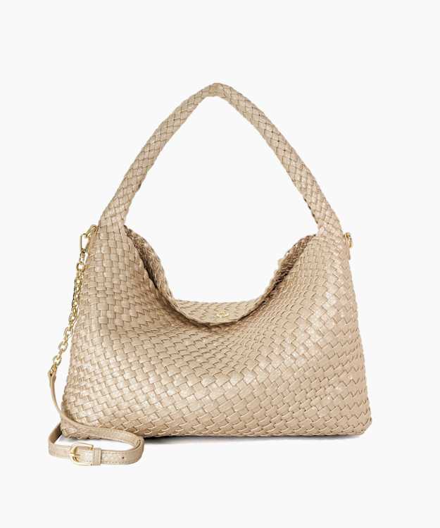 Deliberate L Champagne - Woven Shoulder Bag