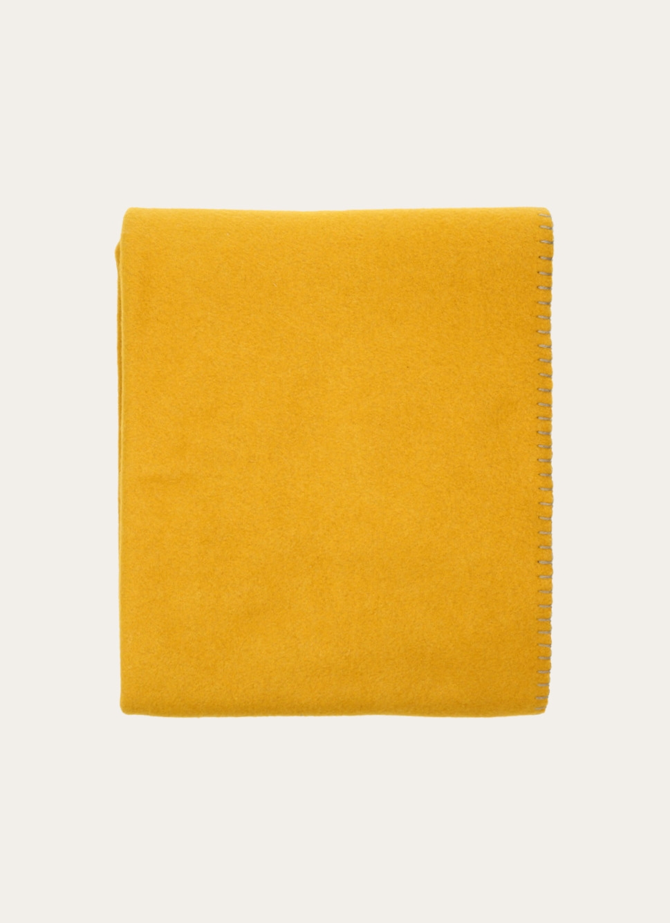 PLAID POLAIRE BICOLORE OCRE