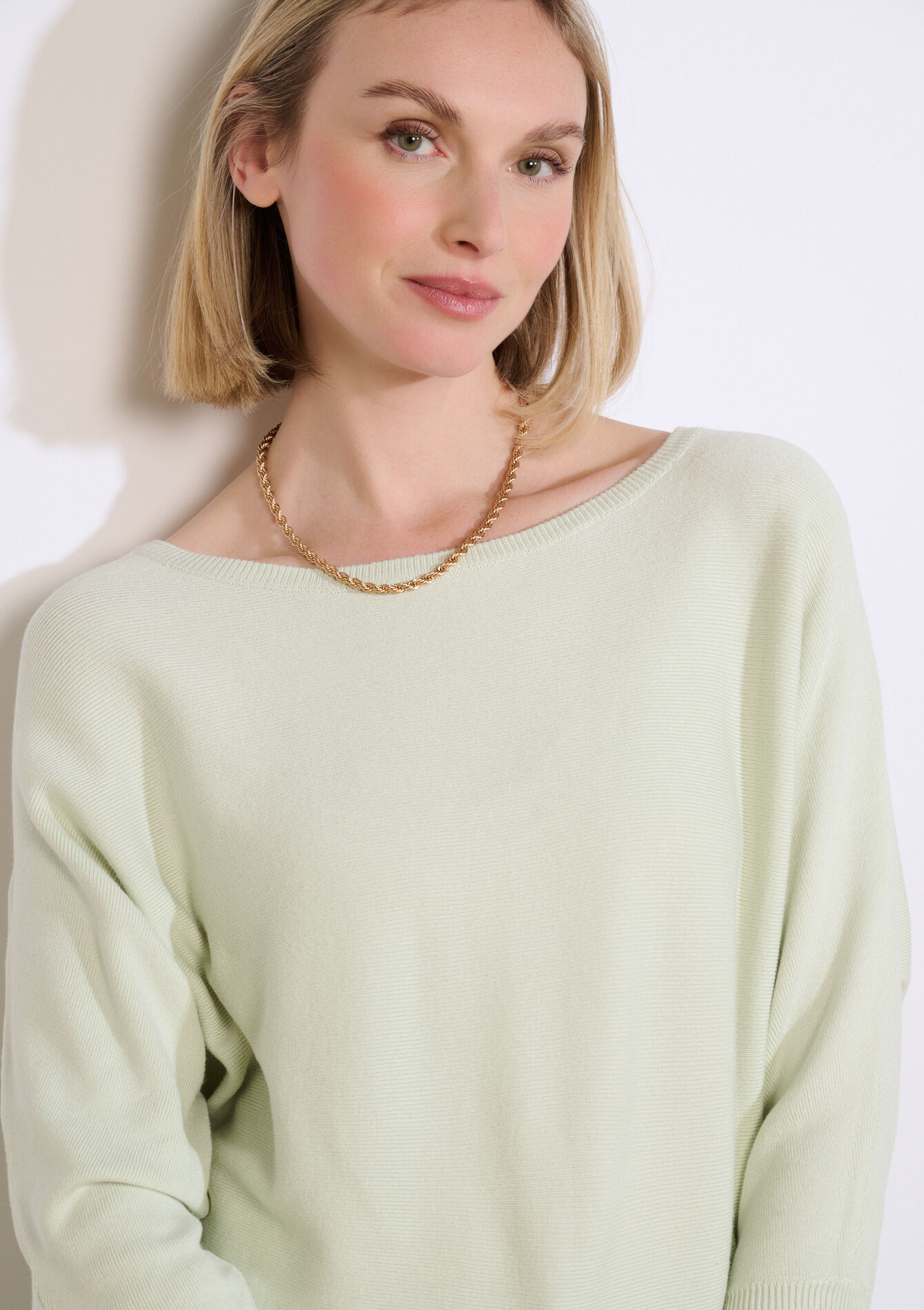 Losse trui met boothals