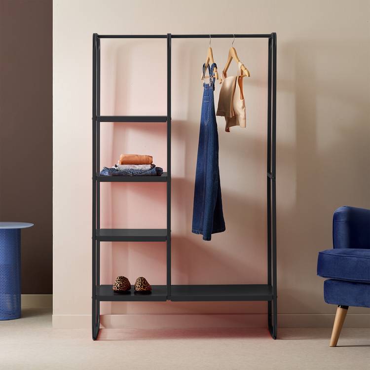 Habitat Lorelei Rail With Shelves - Black