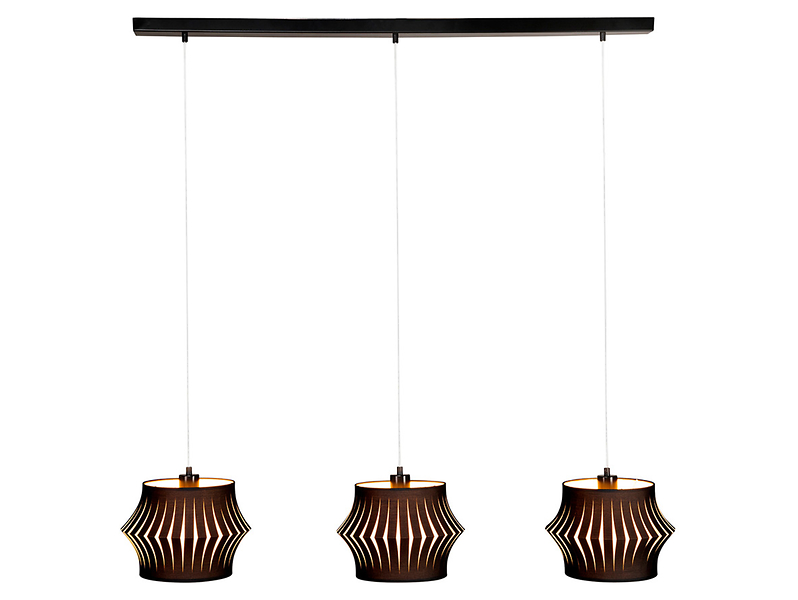 Lampa wisząca Lotus 3-punktowa tkaninowa czarna