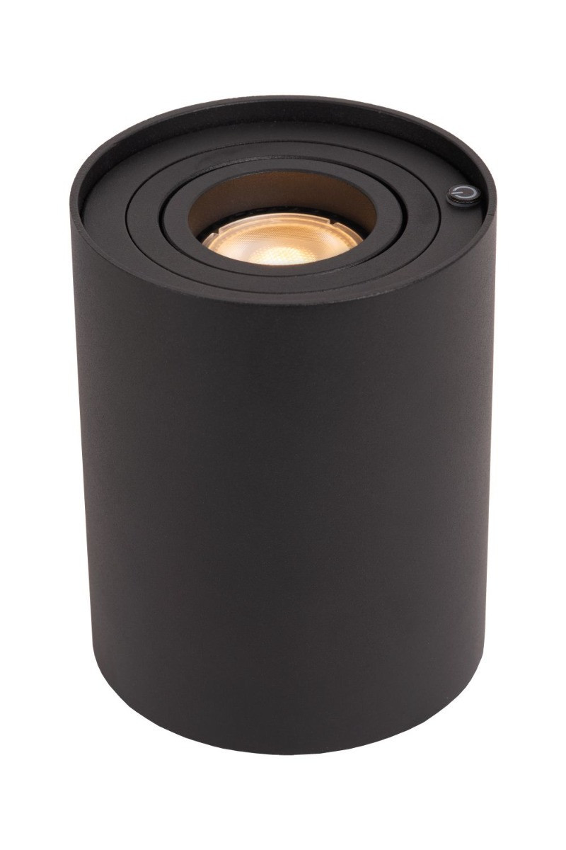 Lampa stołowa nowoczesna czarna Tube 1xGU10x5W wys:12,5cm Lucide