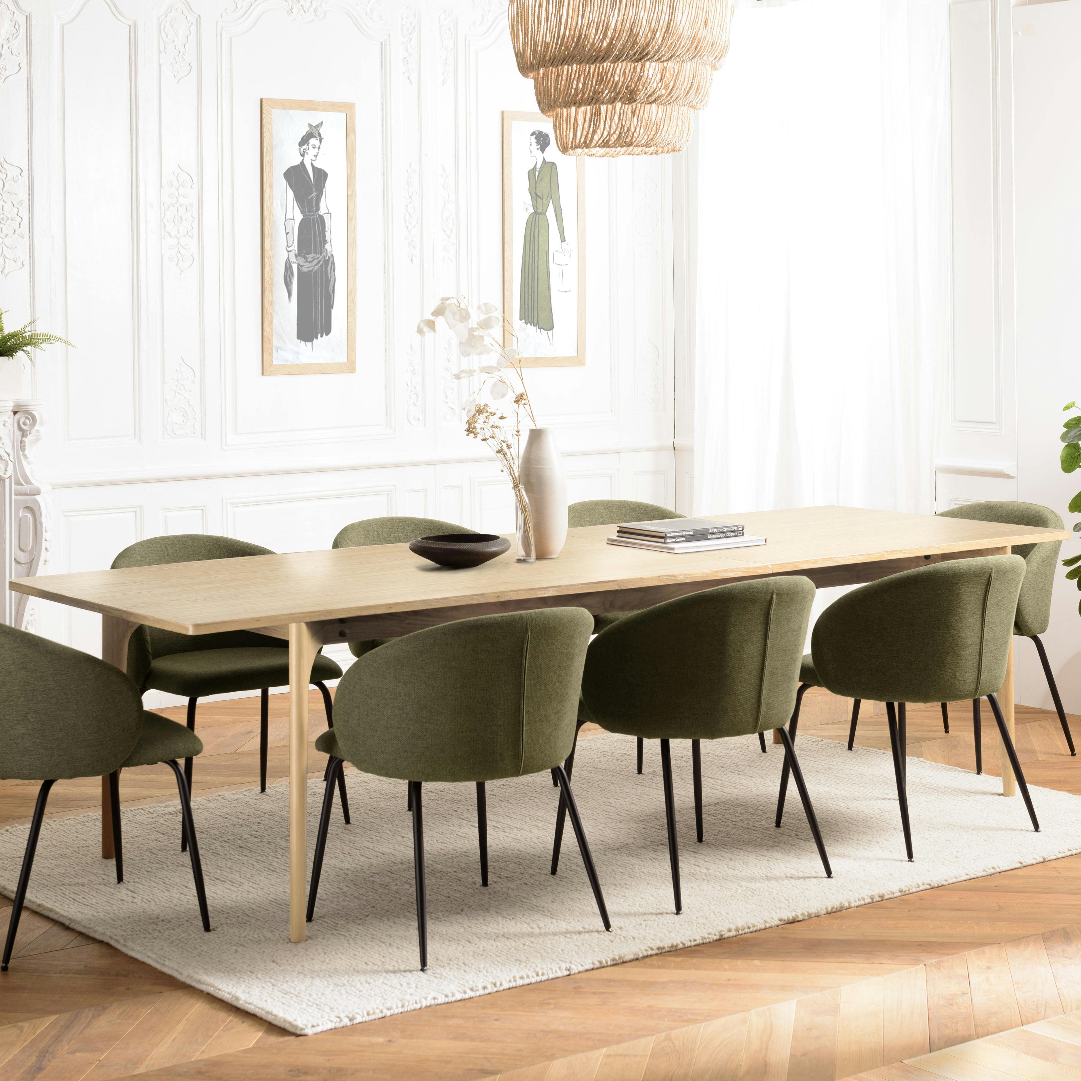 Table à manger extensible 240/292 cm chêne clair PANAMA