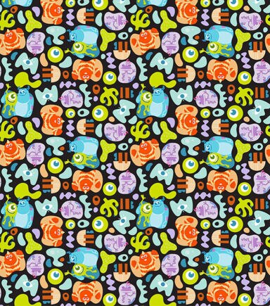 Monsters Inc Pop Out Shapes Cotton Fabric