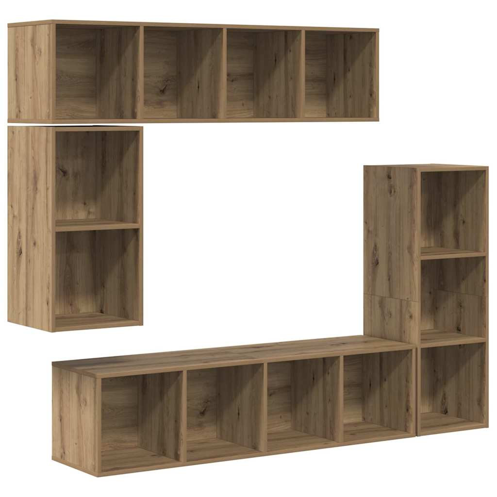 Zestaw szafek RTV 4 szt. dąb artisan 37 x 37 x 142.5 cm