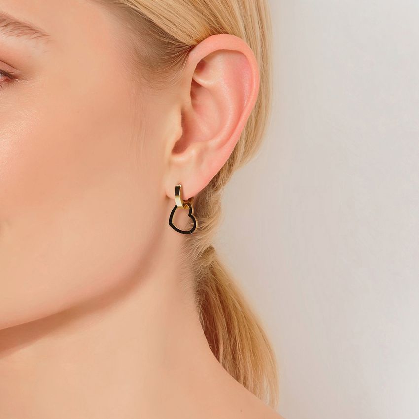 Manfield Goudkleurige hartjes oorbellen