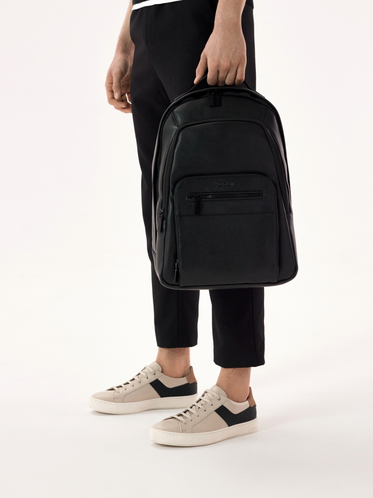 Large men's leather backpack