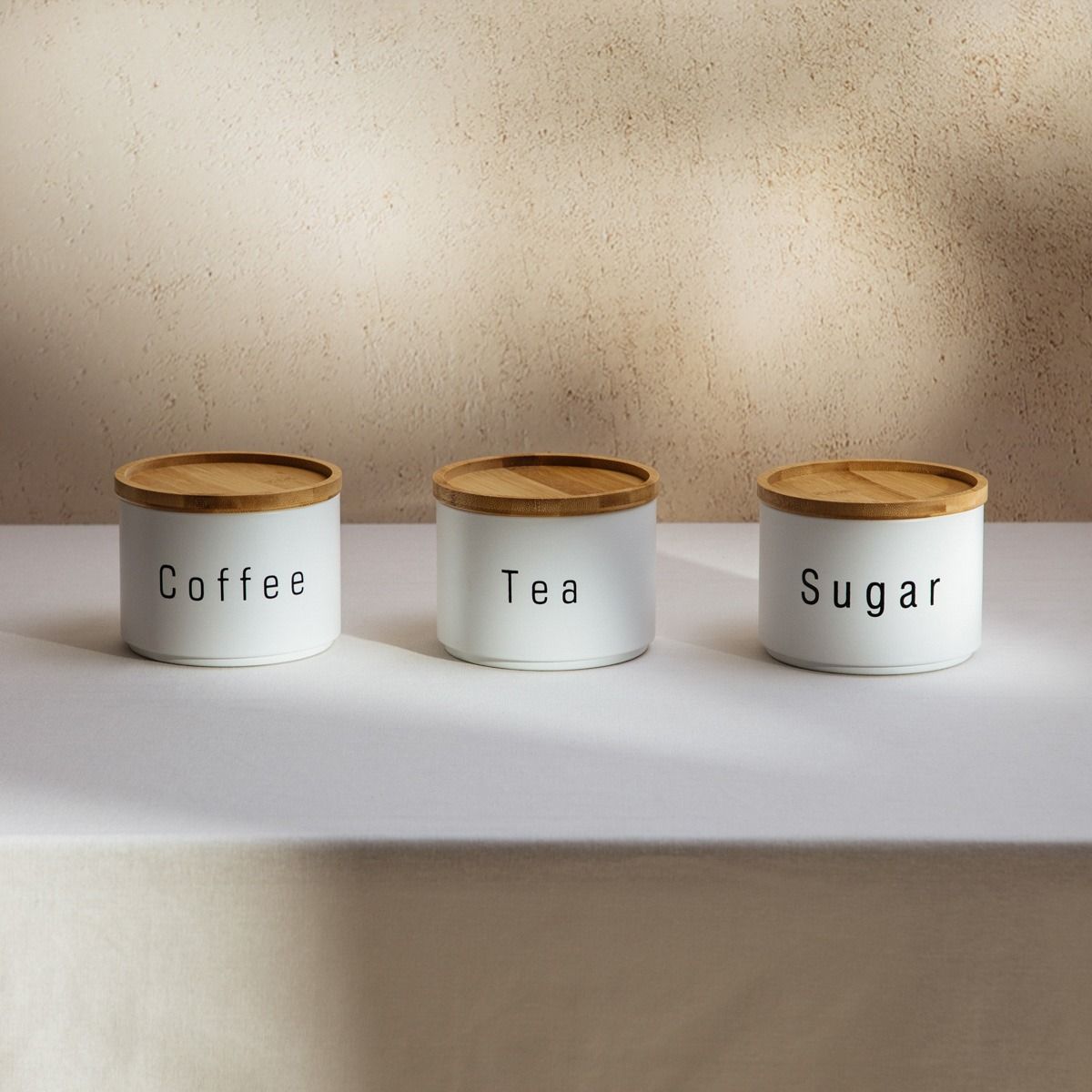 Zestaw pojemników DEROS na kawę, herbatę, cukier