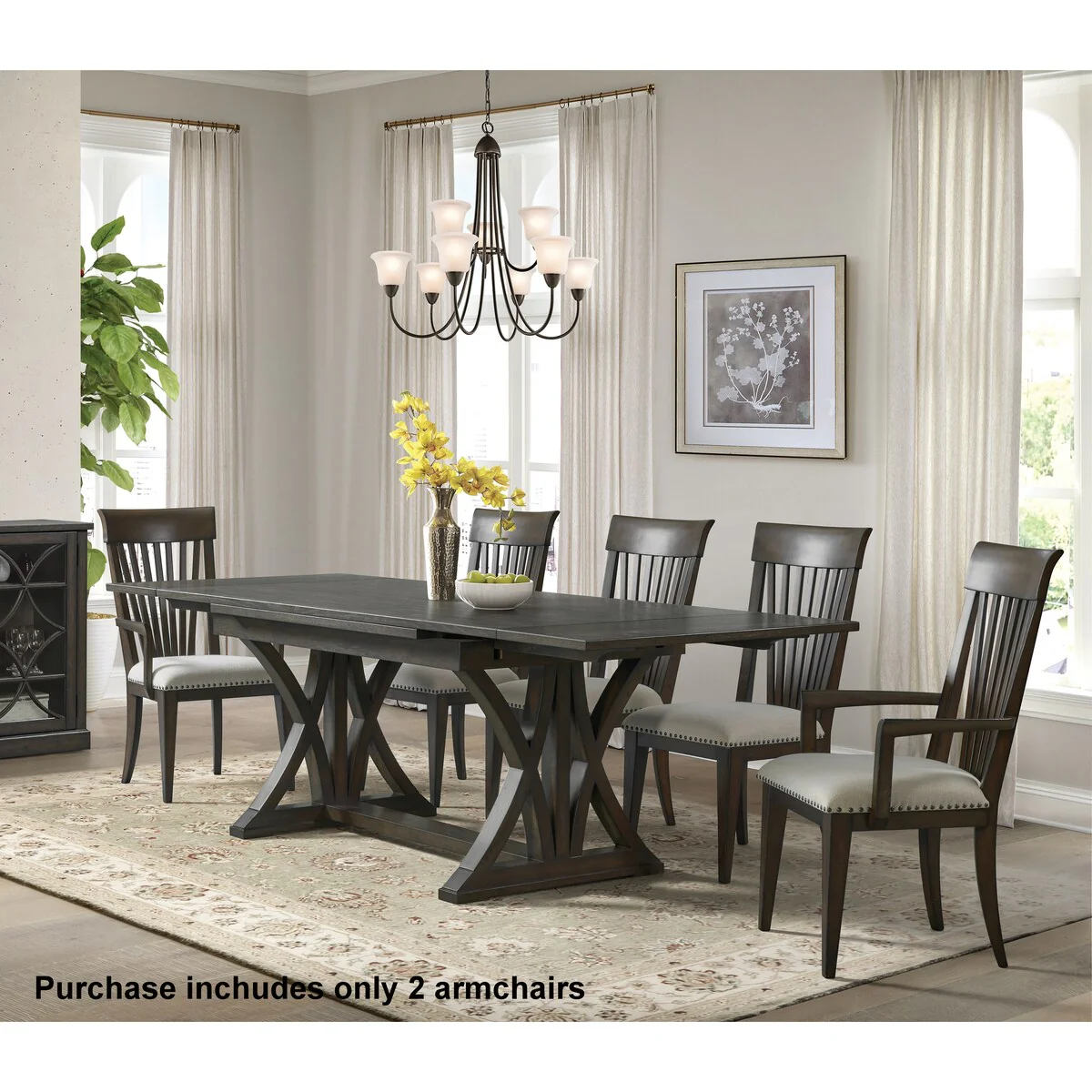 Roundhill Furniture Grant Upholstered Armchairs, Set of 2, Beige