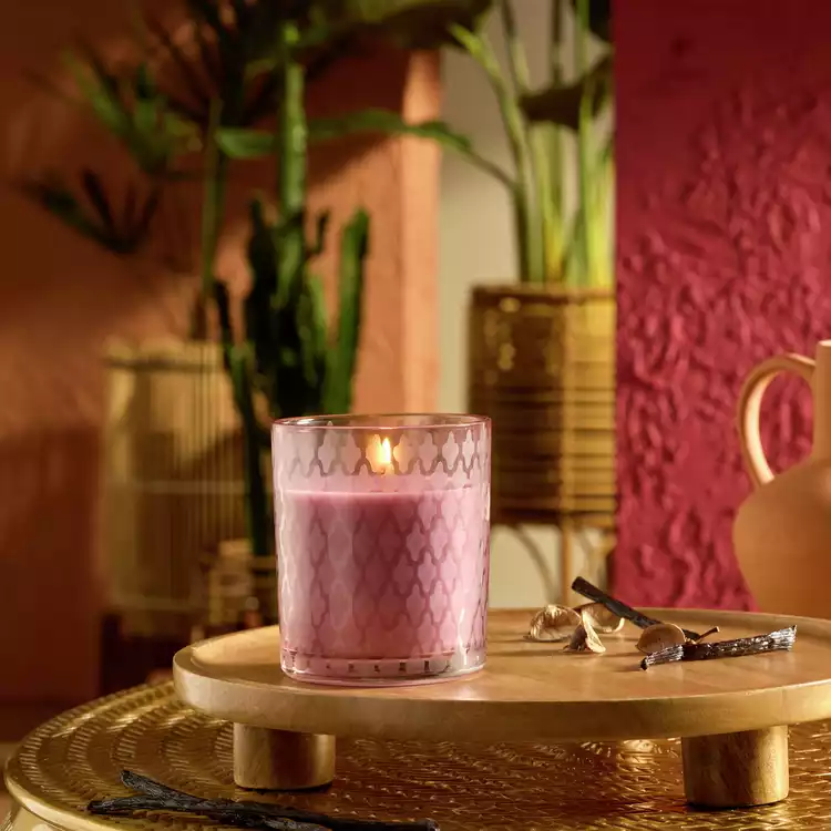 Habitat Glass Candle with Lid - Marrakesh
