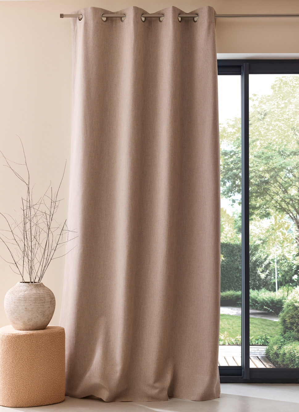 RIDEAU OCCULTANT ASPECT NATUREL AVEC LIN NATUREL