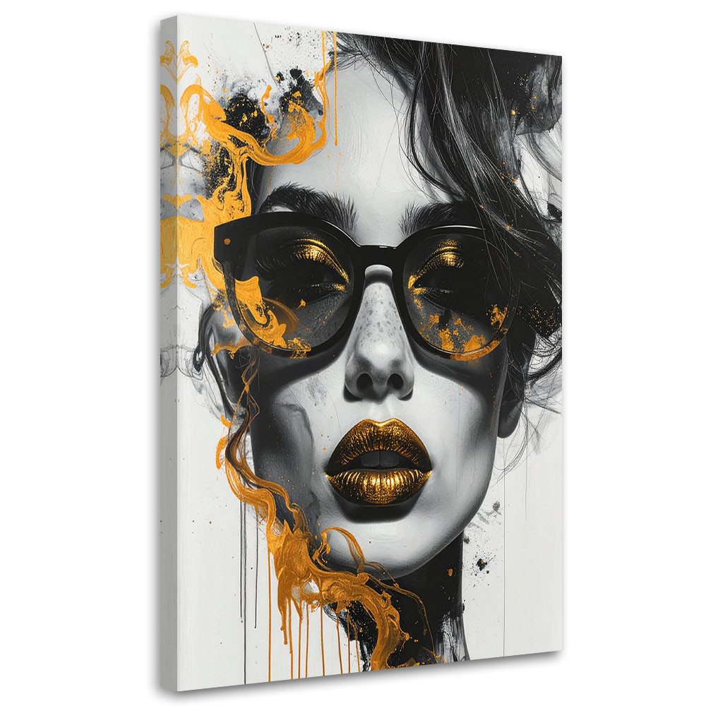 Obraz na płótnie do salonu sypialni, Kobieta Glamour Portret Czarno 20x30