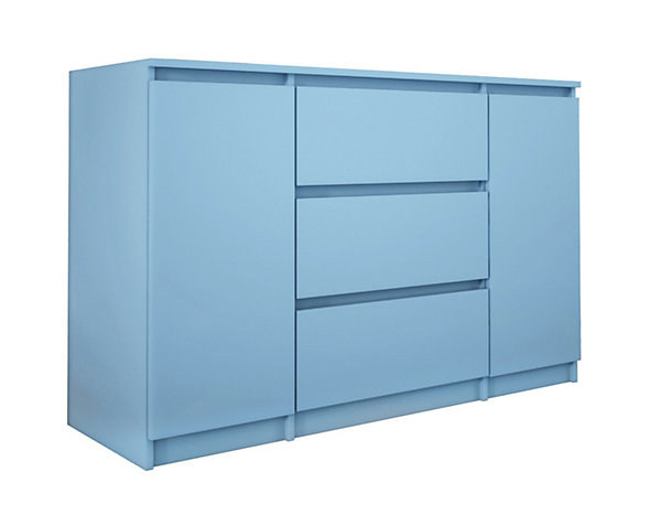 Commode 2 portes 3 tiroirs, 120 x 78 x 39 cm, couleur: bleu