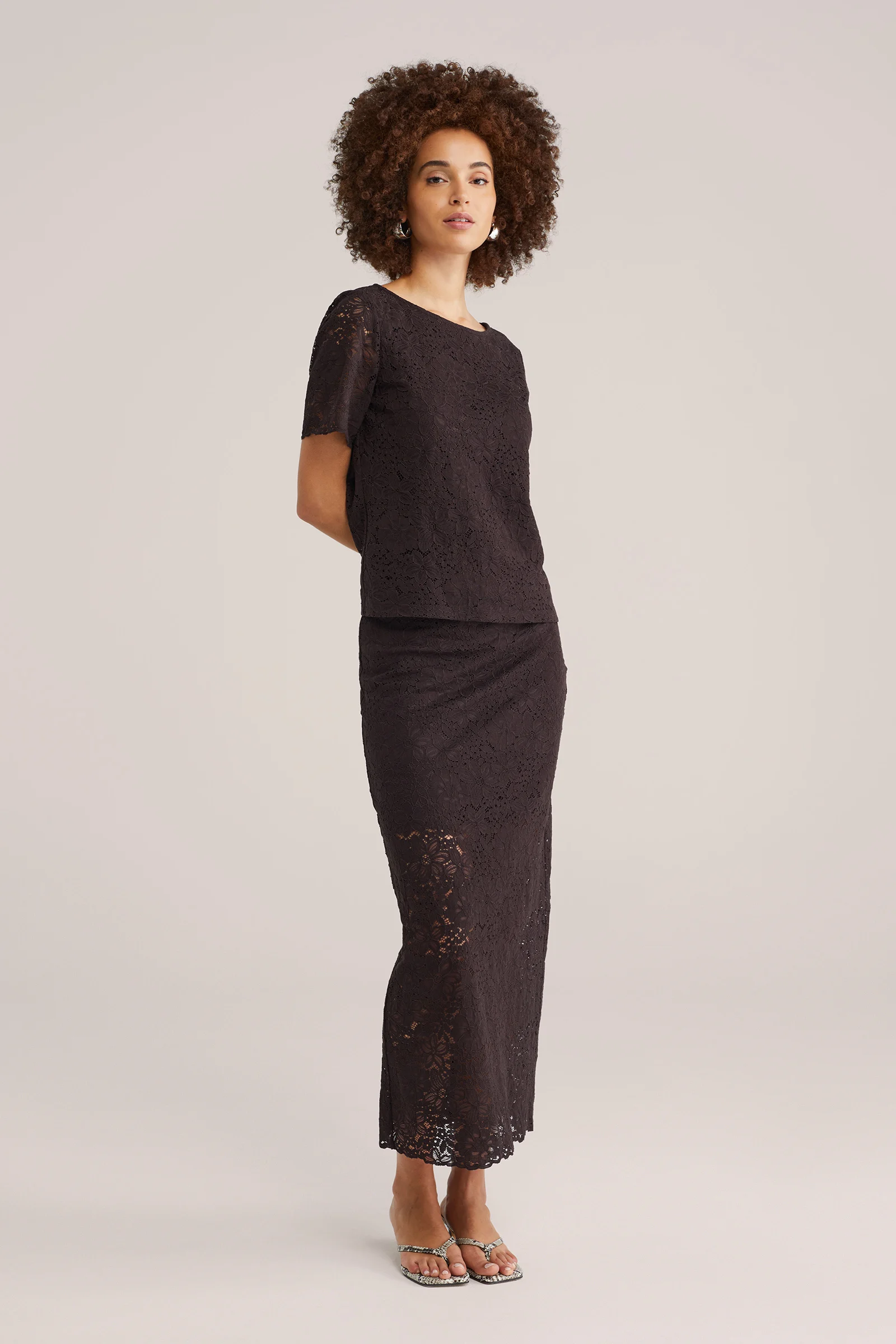 Dames midi rok van kant