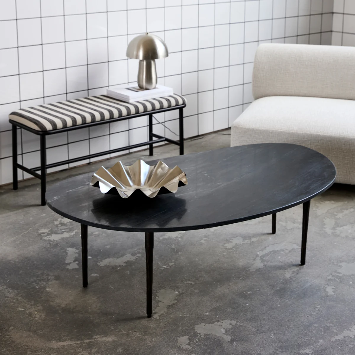 House Doctor - Eda Couchtisch, Marmor, schwarz