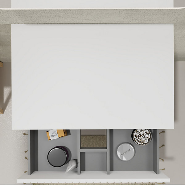 Meuble salle de bain strié 70 cm pour vasque à poser - Blanc mat - A suspendre - Karaib 2