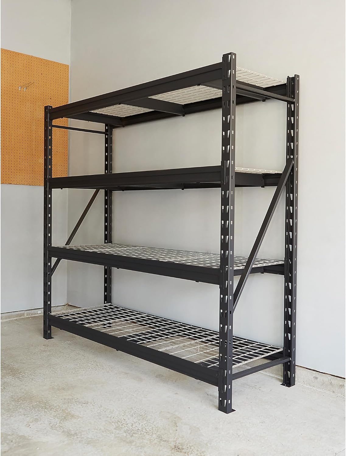 Ironton 4-Tier Industrial Steel Shelving Unit, 8,000-Pound Load Capacity, Garage Storage Rack, 77 W x 24 D x 72 H