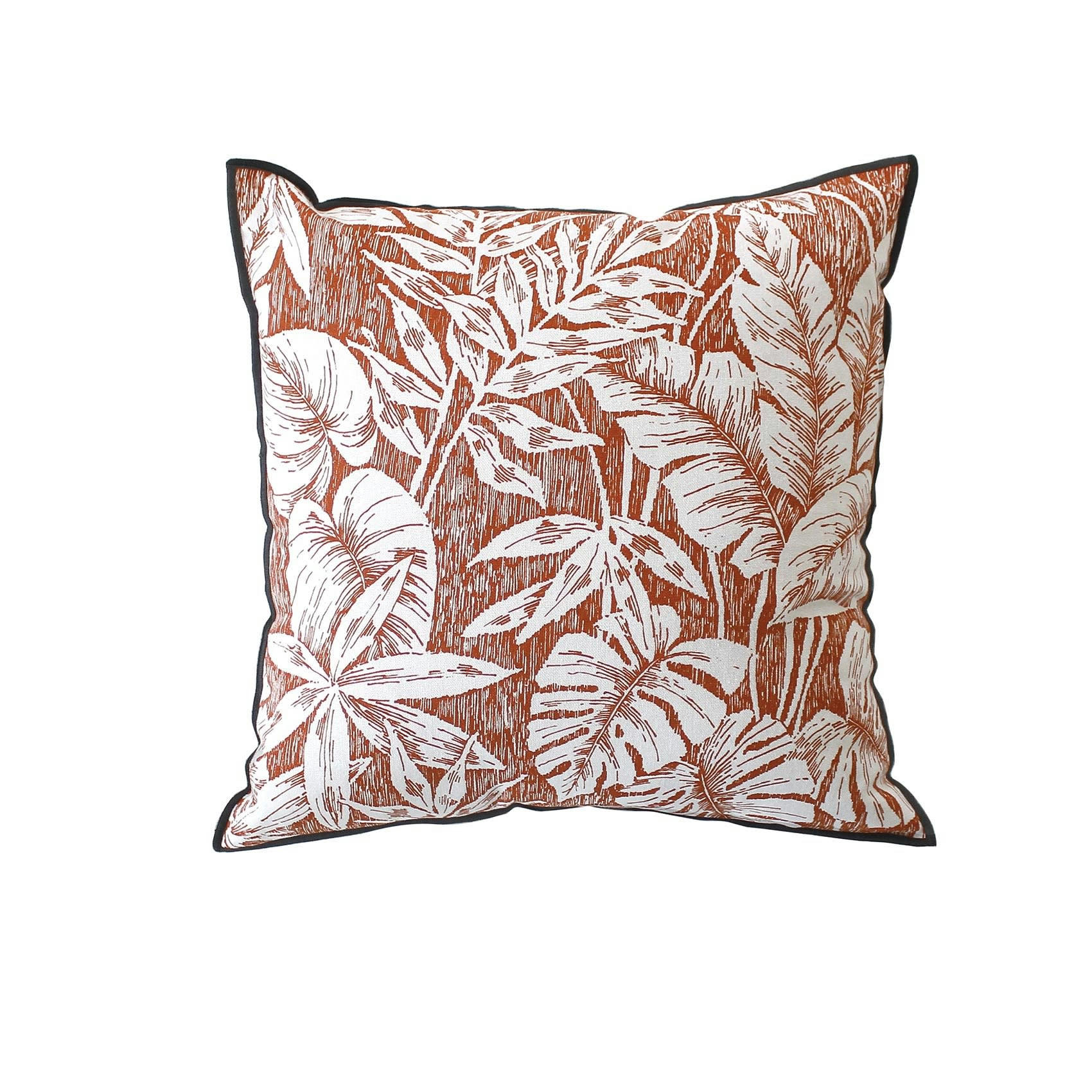 - Coussin déhoussable au style exotique polyester/coton brique 40x40 cm